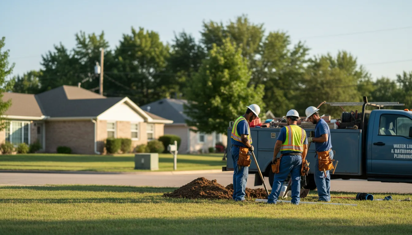 Residential water line and bathroom plumbing service in Almond, WI